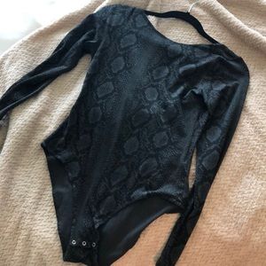 Snake print body suit